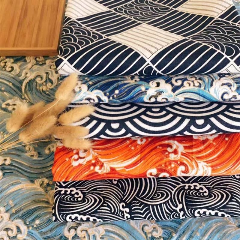 Kain Kanvas Goni Motif Per 50cm Motif Jepang Kain Fotografi