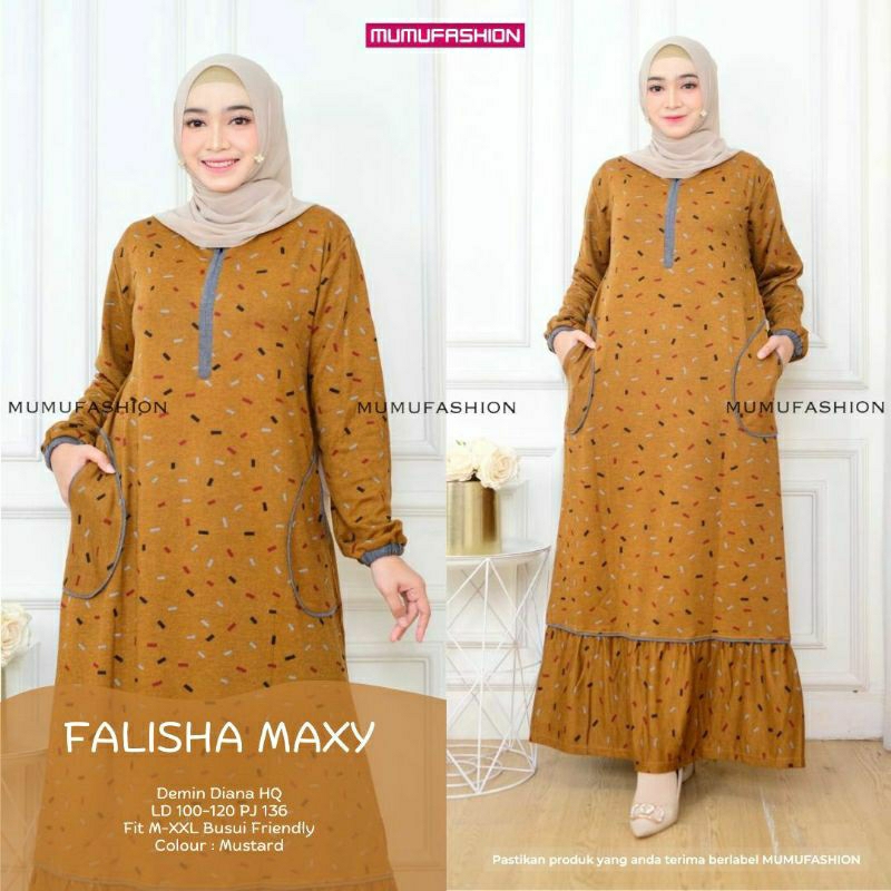 Gamis Diana Denim Premium Falisha Maxy by Mumu Fashion Solo