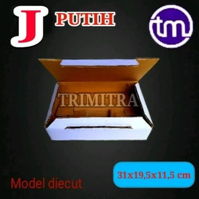 

KOTAK TIPE J PUTIH KARDUS KARTON BOX PACKING CORRUGATED BARU POLOS