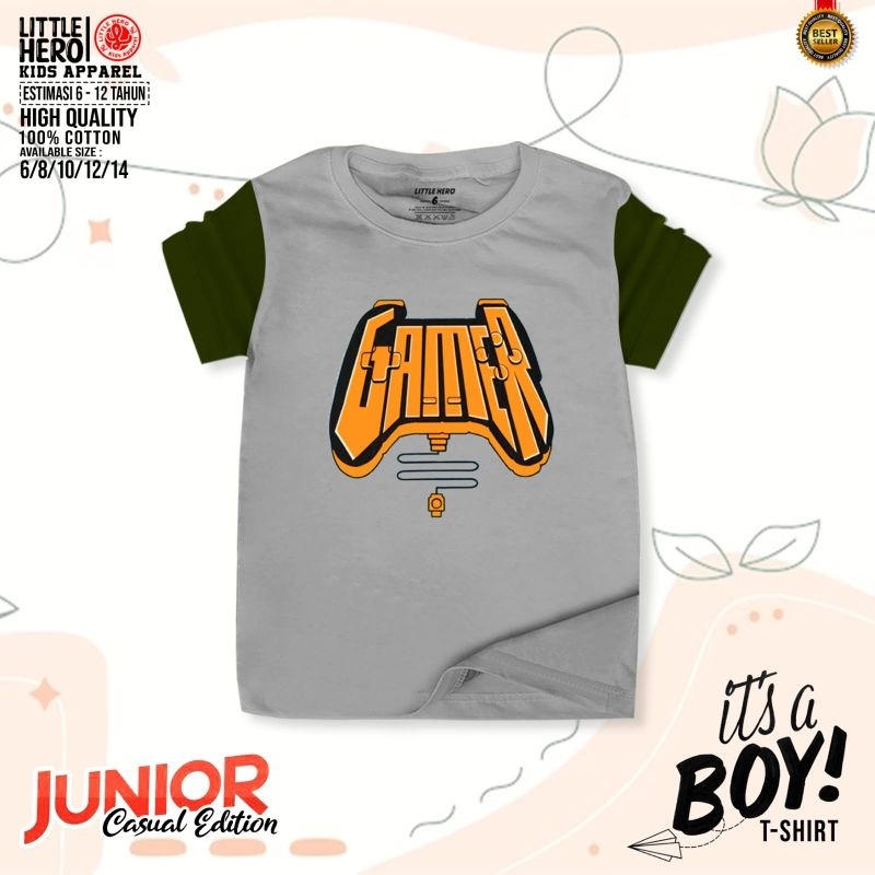 Kaos Anak Laki Laki Remaja Distro Casual Little Hero 5 6 7 8 9 10 11 12 Tahun