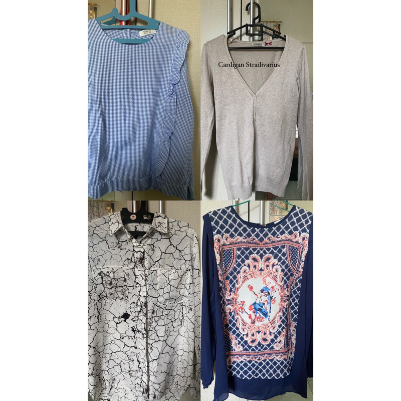 Preloved kemeja, cardigan stradivarius