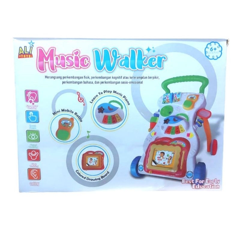 Mainan Dorongan Push Baby Walker - Mainan Edukasi Bayi Music Walker Musical Belajar Berjalan