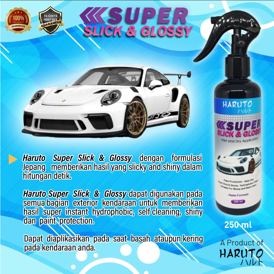 Super slick &amp; glossy by Haruto pengilap body mobil dan motor secara instant premium quality