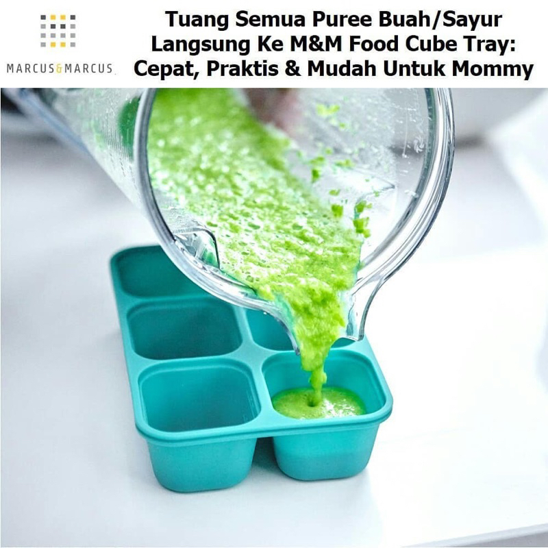 Marcus &amp; Marcus Food Cube Tray Multiportion Wadah Mpasi Kotak Mpasi