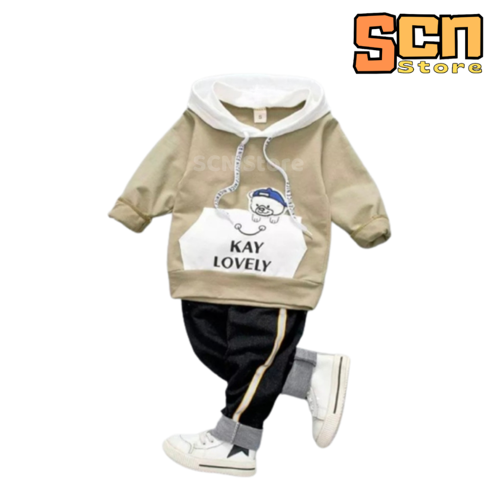 Setelan Anak  Hoodie KAY Usia 1-6 Tahun