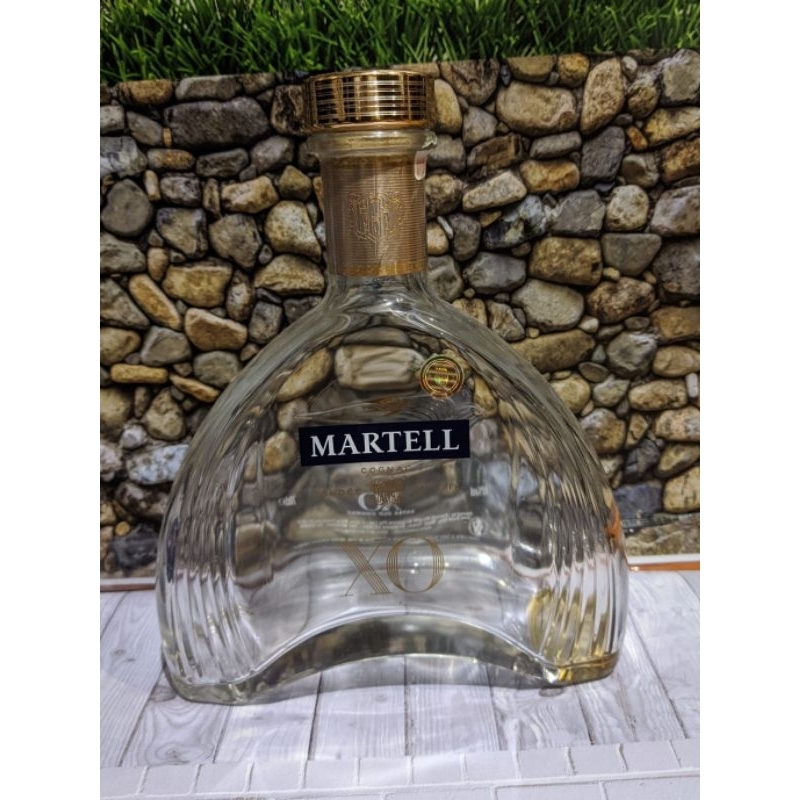 PROMO  Botol bekas minuman import Martell XO ukuran 1 Liter / Hiasan rumah / pajangan / koleksi /Rar