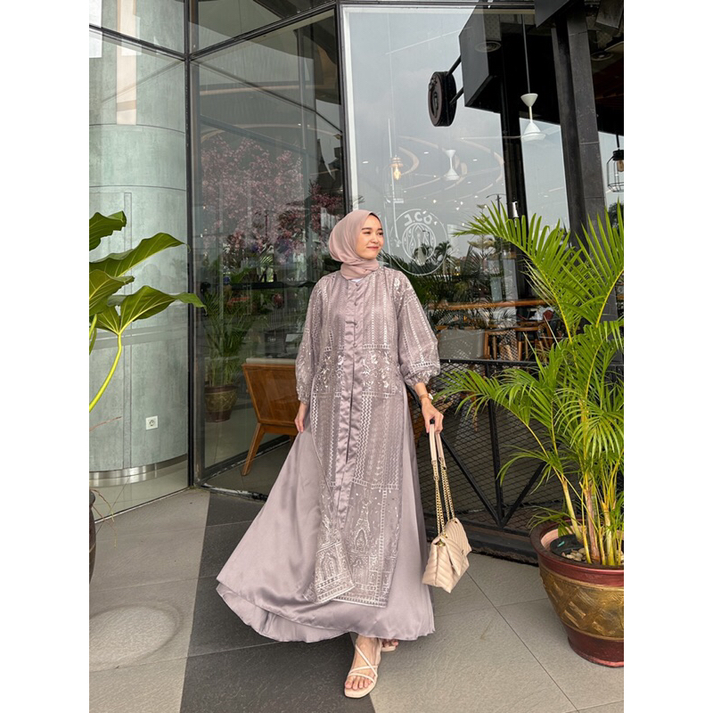 Baju lebaran Abu ungu Dress Abu keunguan | Baju lebaran warna abu keunguan | Dress ungu | Dress abu 