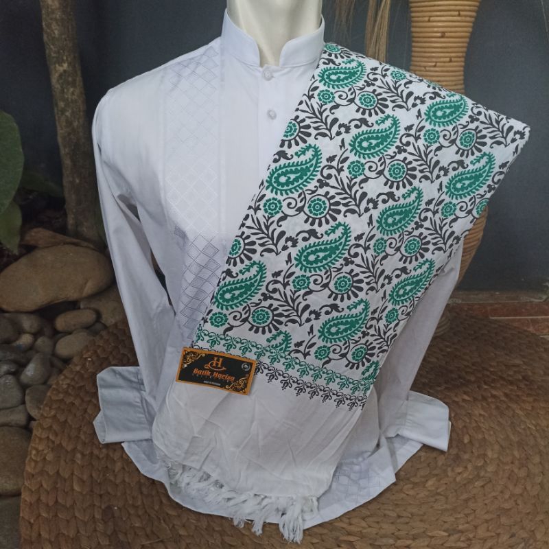 MURAH SORBAN RIDA PANJANG 2 METER / SORBAN MOTIF BATIK KASHMIRI / SORBAN HABIB / SORBAN PUTIH