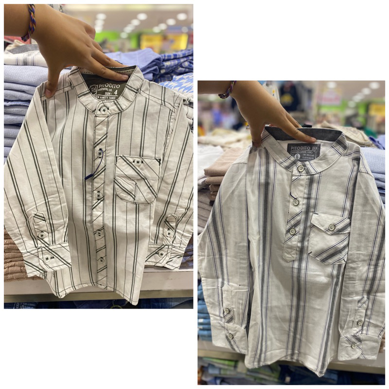 Kemeja semi koko anak laki-laki Pito Dito (1-14th)