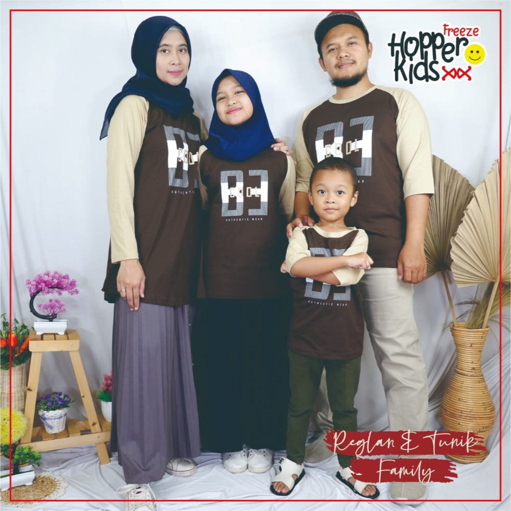 Kaos Family Couple Hopperkids Be Cool Coklat