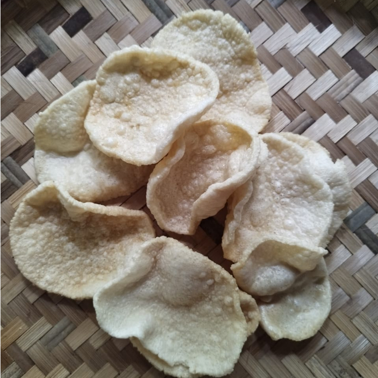 Bonitoop_ Kerupuk Puli Halus Krupuk Puli Bulan Bulat Mentah Rasa Bawang Enak Renyah Gurih Ukuran