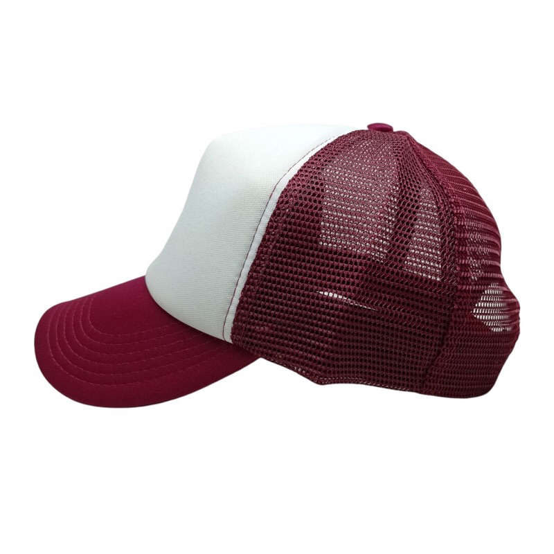 Topi Trucker MAROON PUTIH