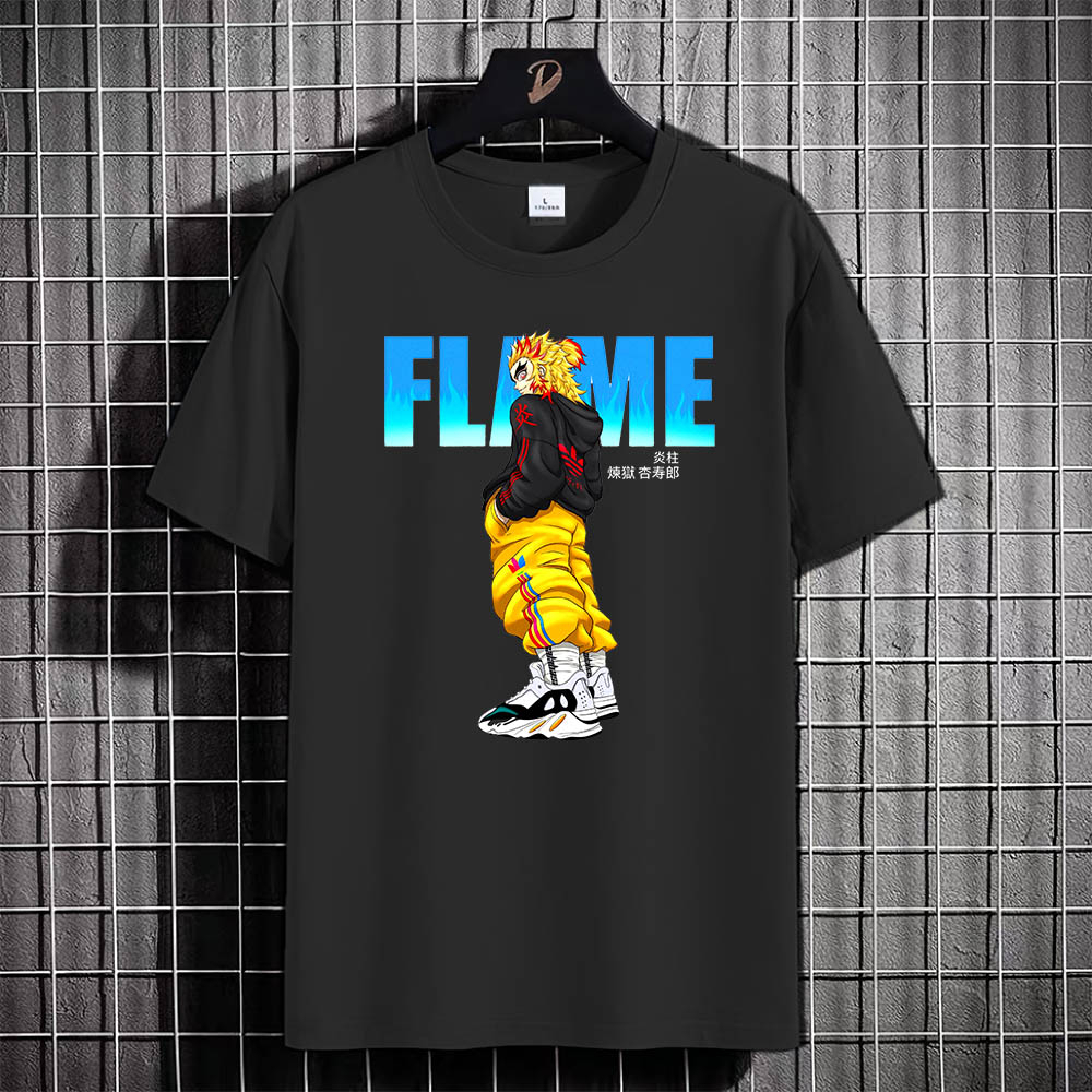 Kaos Tshirt Pria Baju KYOJURO RENGOKU Distro Basic Lengan Pendek Cowok Kasual DTF