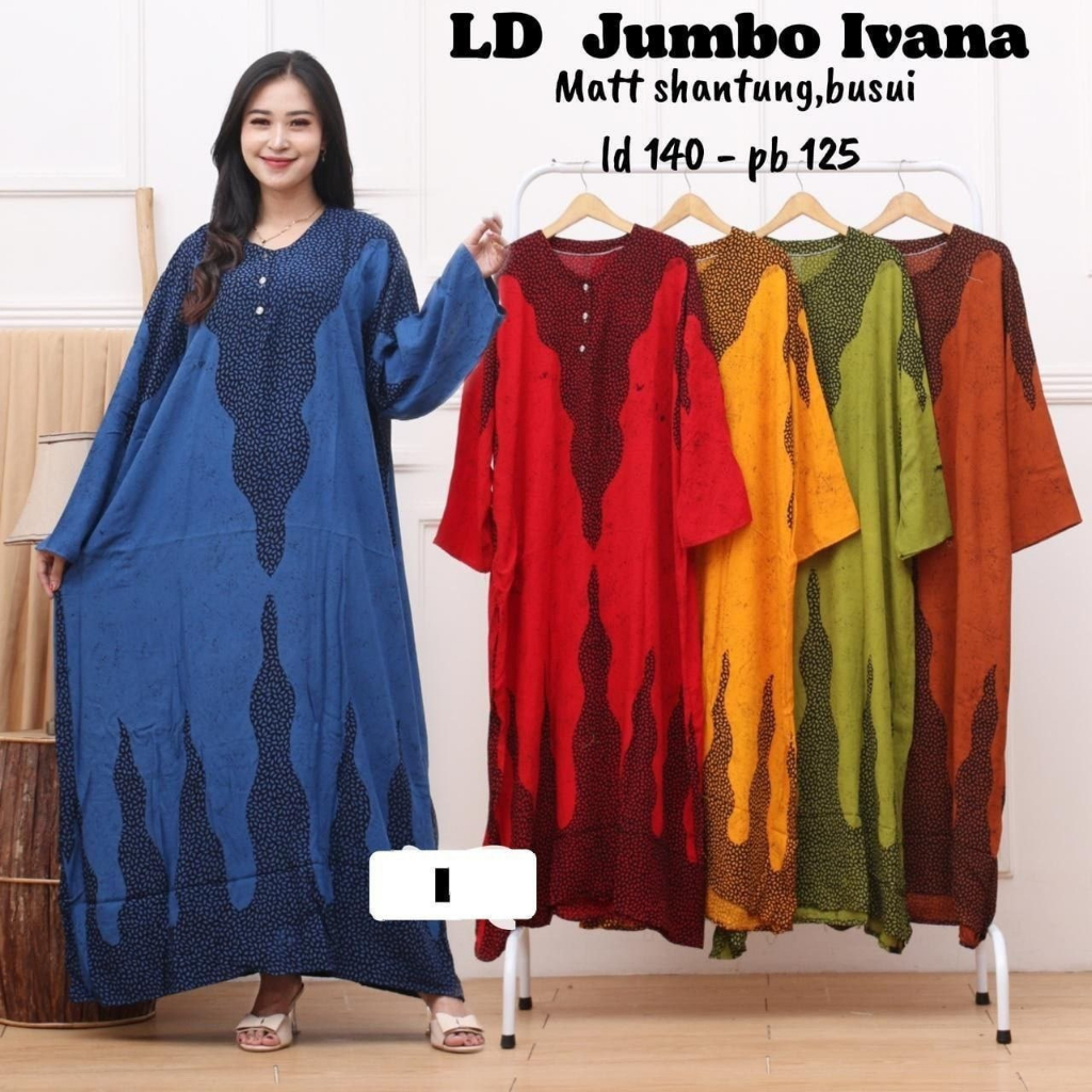 DASTER JUMBO LD 130 | LONGDRES MAISHA BUSUI DADA KANCING ADEM MURAH LENGAN PANJANG