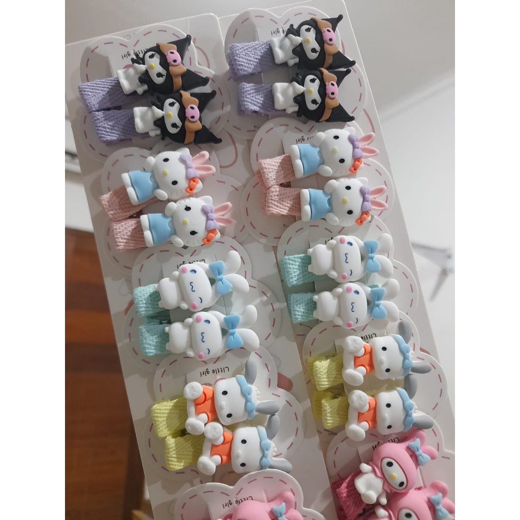 Aksesoris Jepitan Rambut Anak Cute Sanrio Set Hairclips Korean Import / Set Aksesori Sanrio Kawaii Kitty Kuromi My Melody Cinnamoroll Jepit Rambut Anak Perempuan