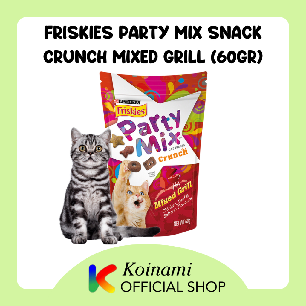 FRISKIES PARTY MIX CRUNCH MIXED GRILL merah / snack makanan kucing / cemilan