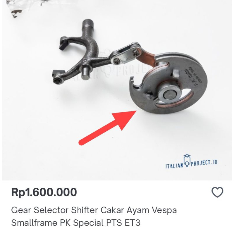 shifter selector gigi cakar ayam vespa pts special pk darling primavera bagus copy FA ITALY