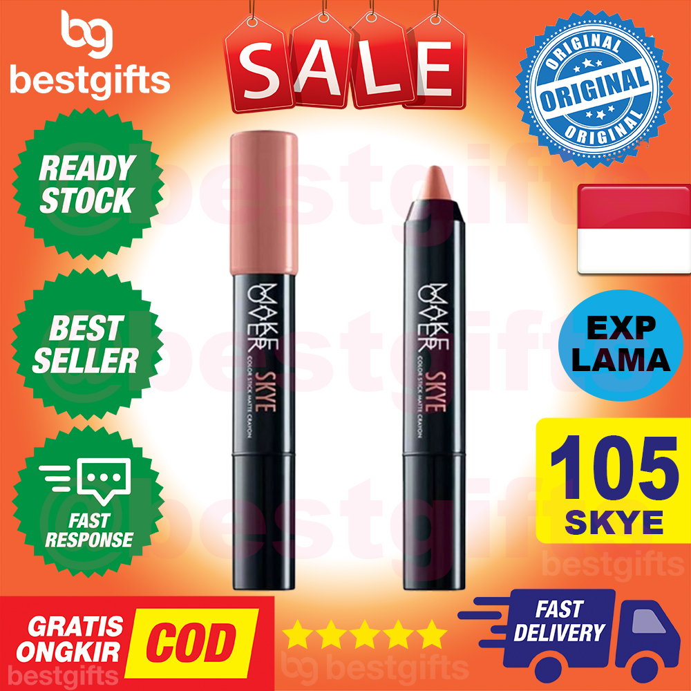 MAKE OVER MAKEOVER COLOR LIP STICK MATTE CRAYON LIPSTIK CREAM 105 SKYE