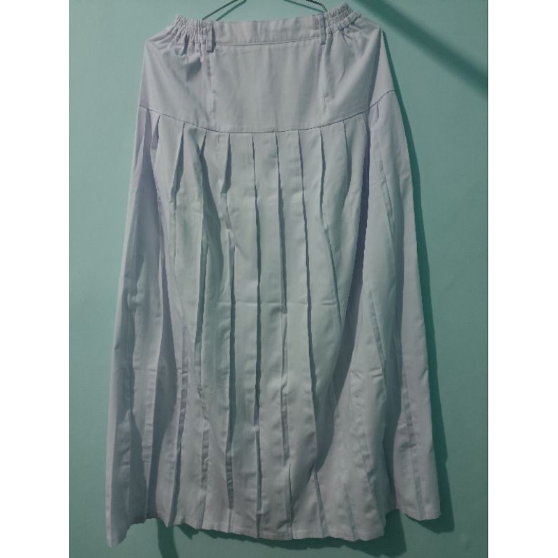 Seragam Sekolah Rok Panjang Putih Plisket Rempel Preloved Prelove Prilof Second Sekon Bekas Pernah D