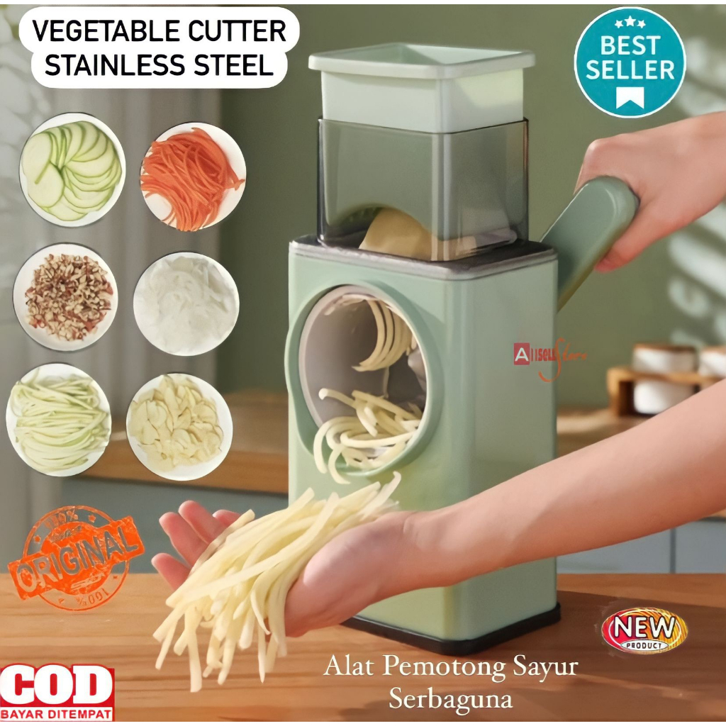 ( BISA COD ) PROMO Vegetable Slicer Machine Alat Pemotong Sayuran Parutan Serbaguna / Alat Pemotong Portable / Parutan Pengupas Pemotong Sayur / Multifunction Vegetable Cutter Alat Pemotong Sayuran dan Buah / Parutan Serbaguna Mesin Pengiris