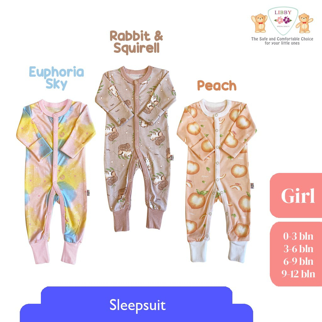 Libby Sleepsuit Premium Girl Series (Isi 3 Pcs) LB-SSP