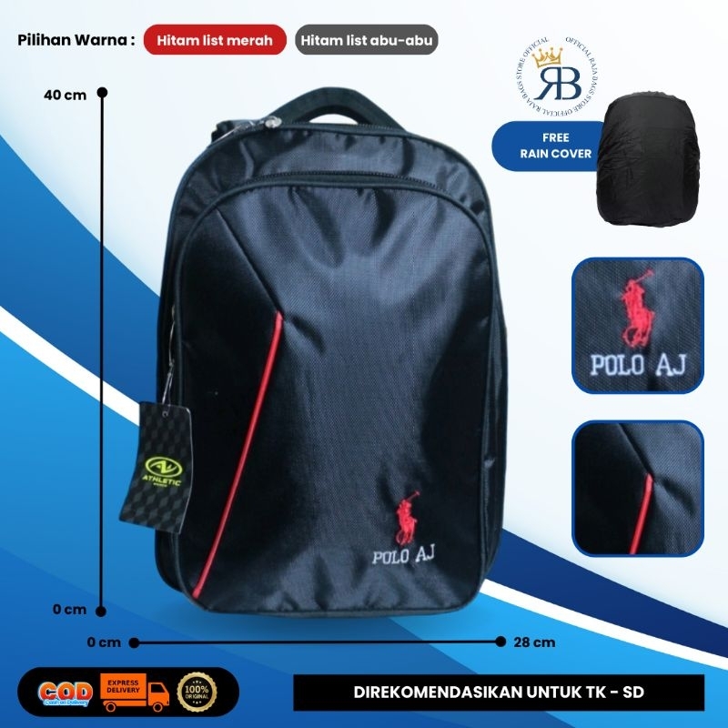 Tas Ransel Polo AJ/Tas Sekolah Polo Untuk TK-SD/Tas Laptop Polo Unisex