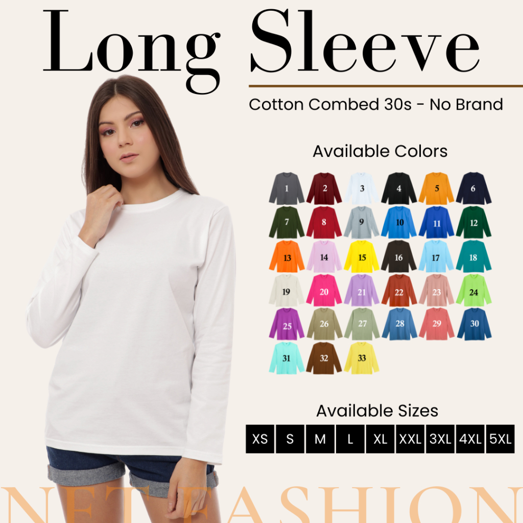 KAOS POLOS WANITA LENGAN PANJANG SOFT COTTON COMBED 30S REGULER FIT