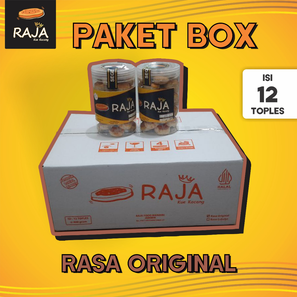 

PAKET BOX - Raja Kue Kacang Premium Rasa Original Isi 12 Toples