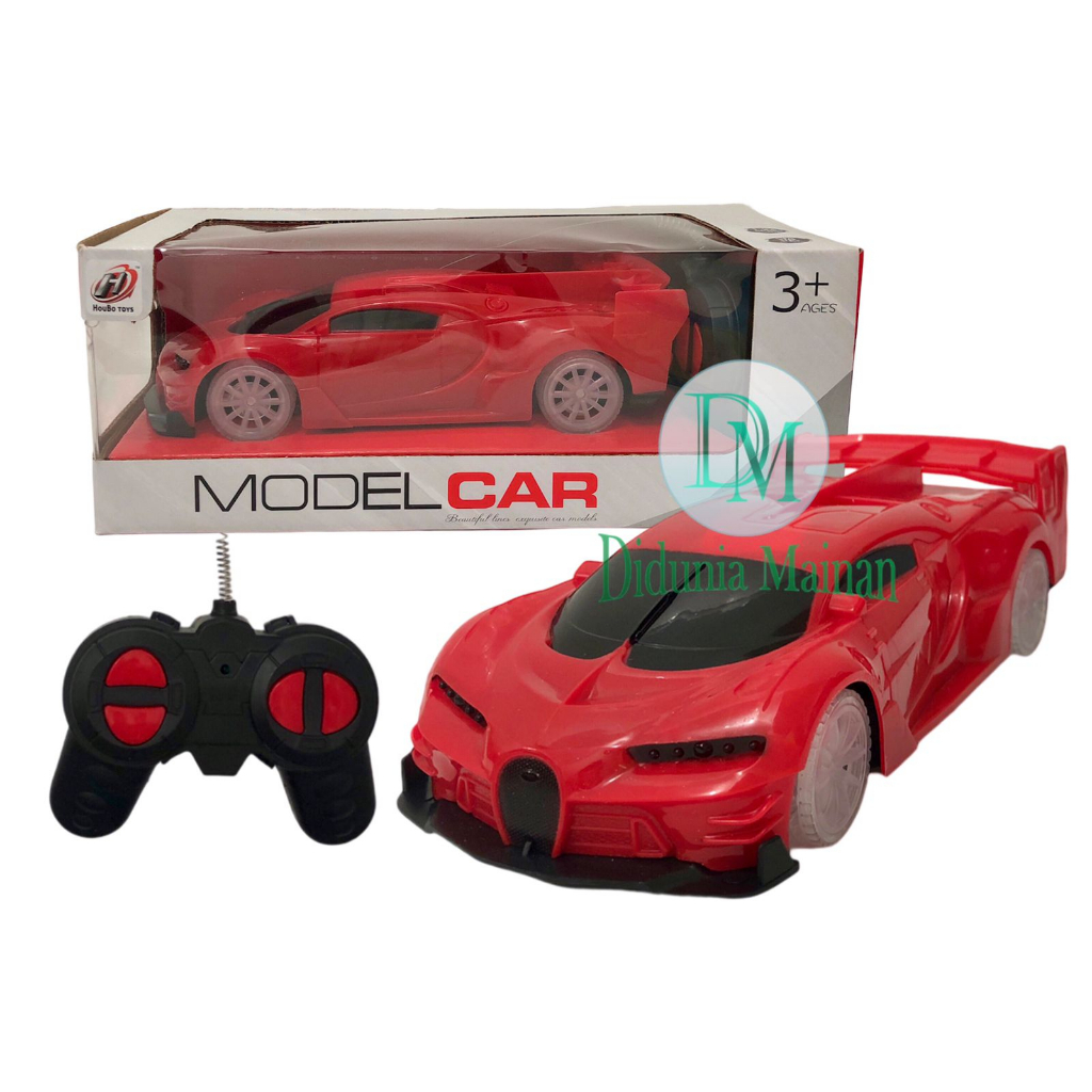 Mainan mobil mobilan balap lampu warna warni remote control rc model super car