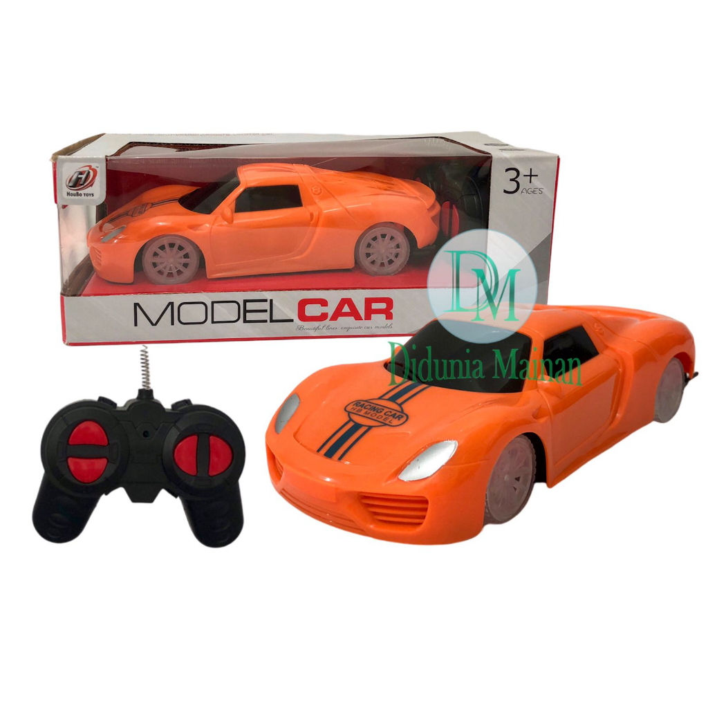 Mainan mobil mobilan balap lampu warna warni remote control rc model super car