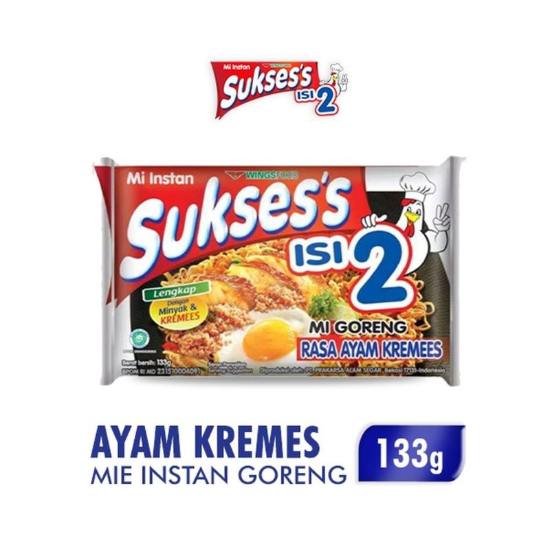 

Mie suksess goreng isi 2 ayam kremes