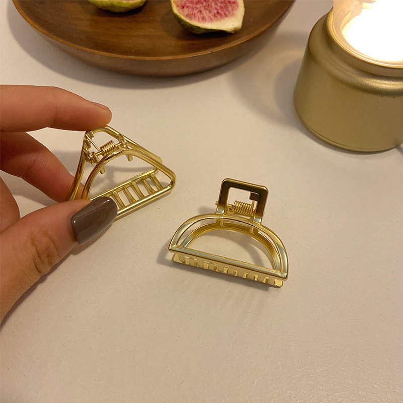 SMALL GOLD METAL HAIRCLIP JEPIT JEPITAN BESI MINI KOREA KOTAK SQUARE SEGITIGA TRIANGLE HALF CIRCLE KOREA KOREAN CHIC HAIR CLAW