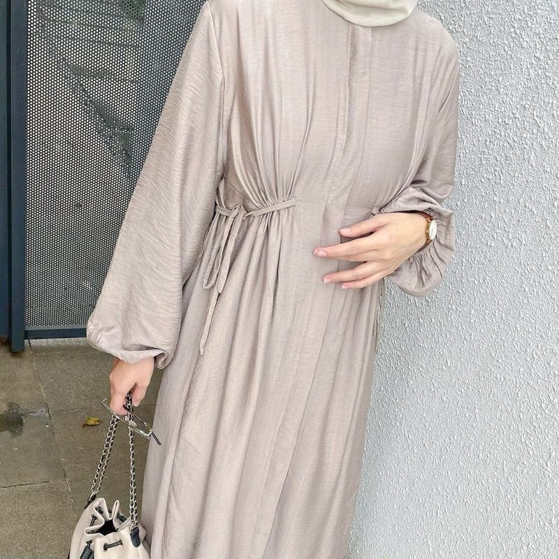 HAZZEL DRESS POLO LINEN GAMIS POLOS GAMIS CRINKLE GAMIS WANITA DRESS POLOS DRESS CRINKLE