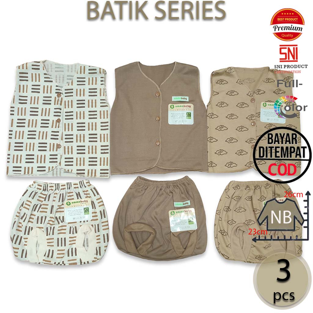 BATIK Isi 6 pcs Baju Bayi Celana Bayi 3 Set Baju Lengan Pendek Perlengkapan Bayi Baru Lahir Gift Set Baby Newborn Kado Murah