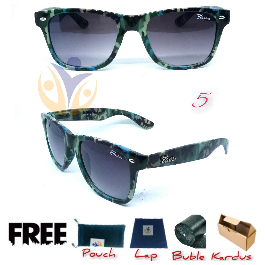 Kacamata Hitam Army Motif Loreng UV Protection