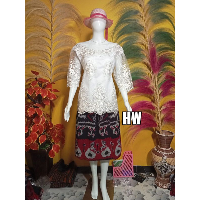 STELAN BLUS BROKAT ATASAN PUTIH