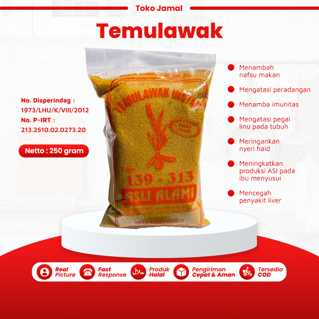 

Temulawak Curcuma Powder Cap 139-313 250 Gram Penambah Nafsu Makan Imun Tubuh Pegal Linu Nyeri Haid ASI Lancar Rempah Asli Berkualitas