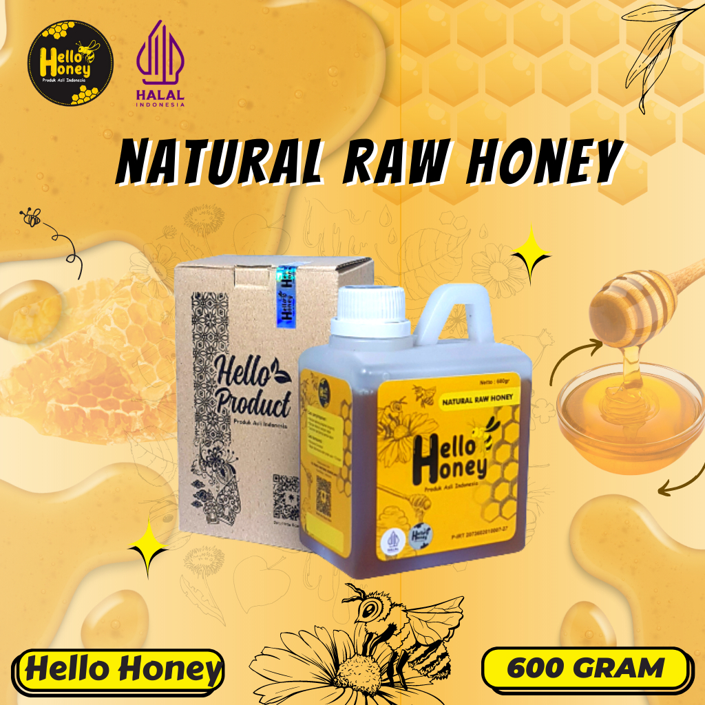 

Hello Honey - Madu Asli Murni 600 Gram - Natural Raw Honey
