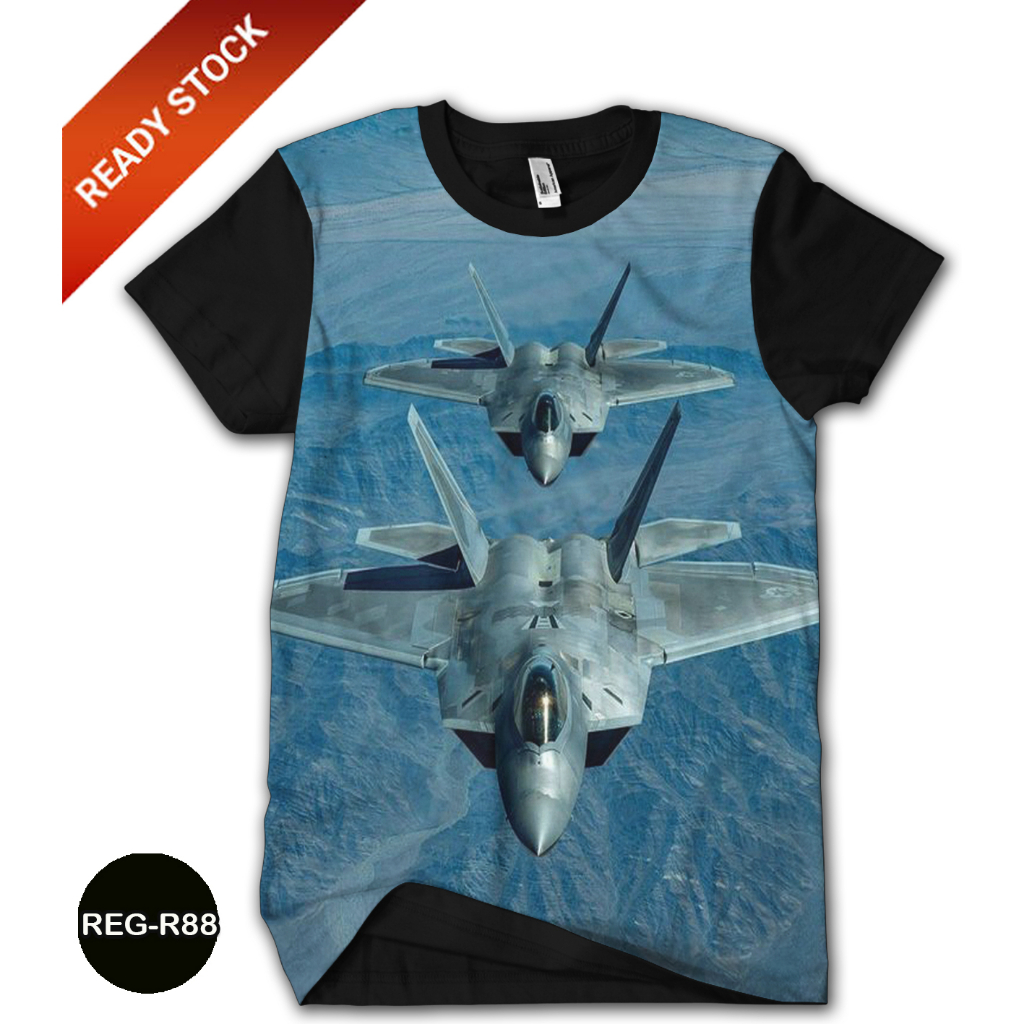 Kaos Pesawat Tempur F-22 Raptor Baju Anak Pesawat Kapal Terbang Murah Meriah #REG-R88