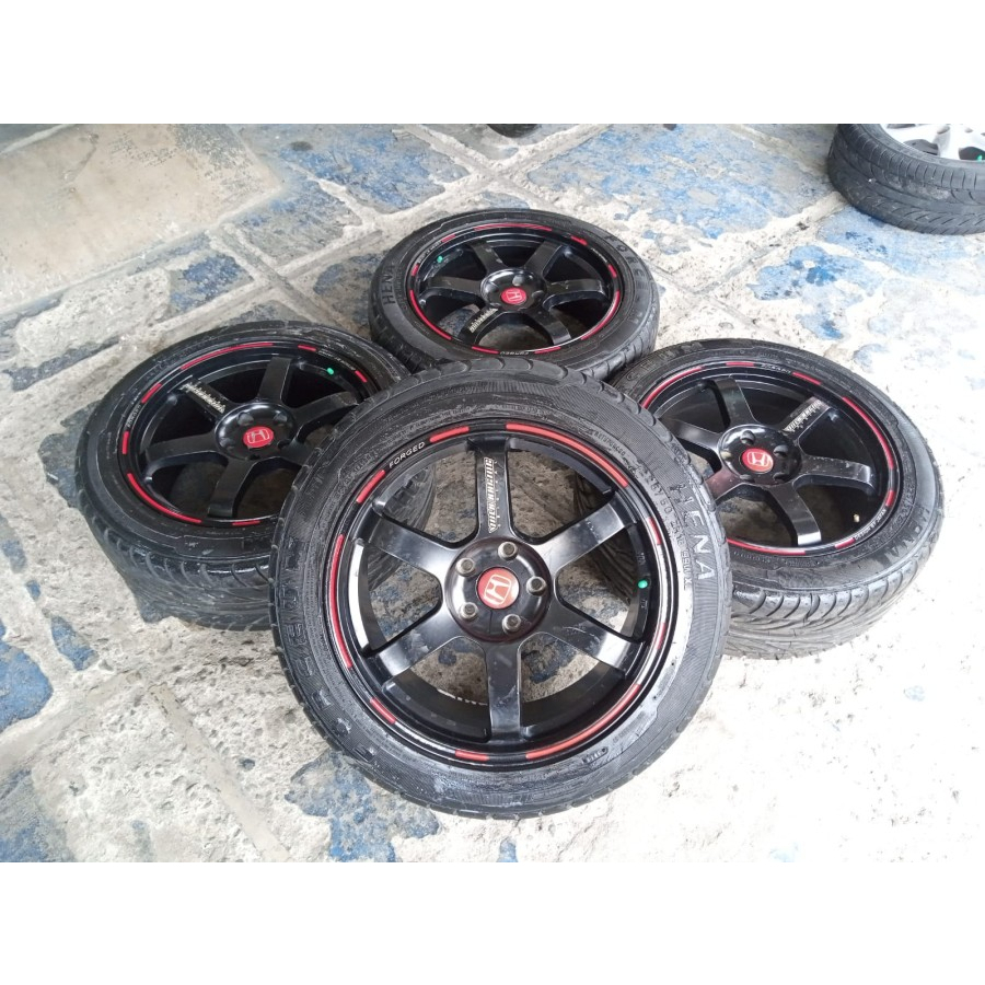 Velg Mobil Bekas Ring 18 FORGET TE37 R18 Lebar 8 Lubang 5 BAN 225 50 R18
