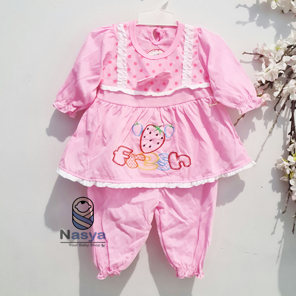 [N-104] Setelan Baju Panjang Bayi piyama bayi (3-6 bulan)