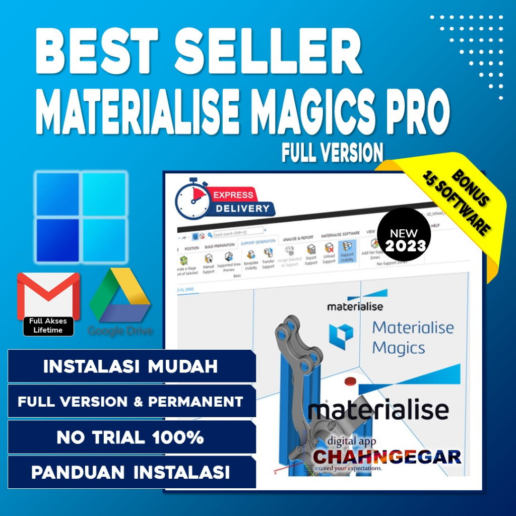 Materialise Magics 24 versi 2022 Software Data and Build Preparation teknik pencetakan 3D