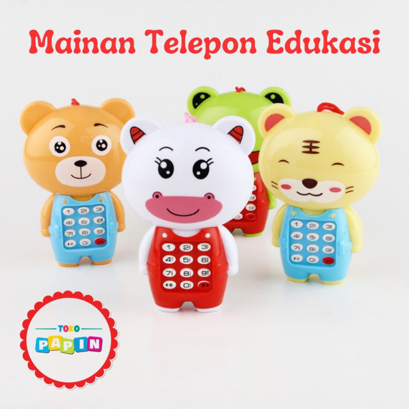 Mainan Edukasi Anak Bayi Handphone Telepon Bunyi Musik Lagu Karakter