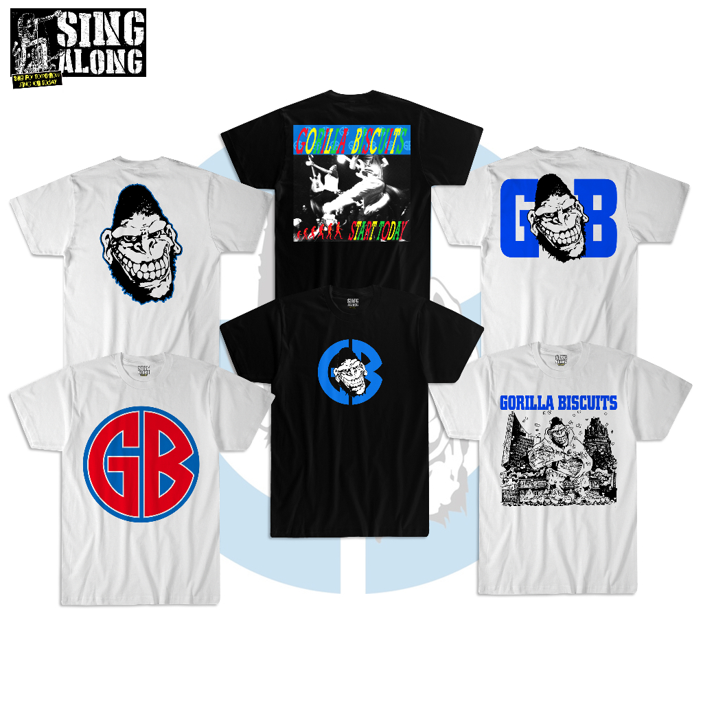 KAOS BAND GORILLA BISCUITS / T SHIRT GORILLA BISCUITS / UNISEX GORILLA BISCUITS T-SHIRT HARDCORE