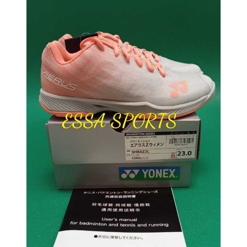 SEPATU BADMINTON YONEX AERUS Z2 CORAL JP CODE ORIGINAL
