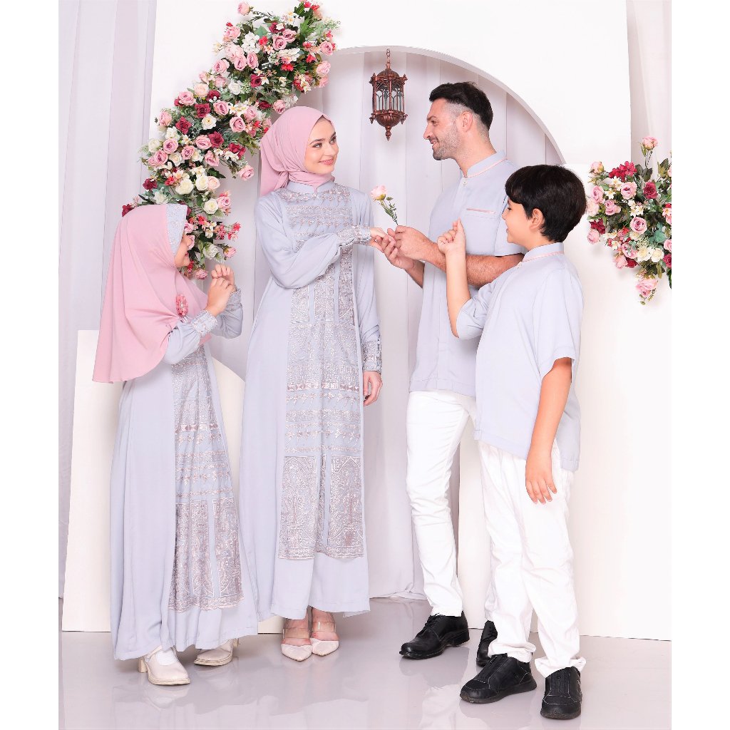Baju Couple Family Lebaran Sarimbit Keluarga Pesta Hajatan Kondangan Aqiqah CQ 2206 SAGE GREEN Nyama