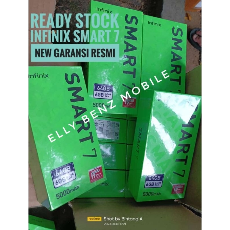 Infinix Smart 7 4/64GB || 3/64GB 6.6&quot; HD NEW Garansi Resmi