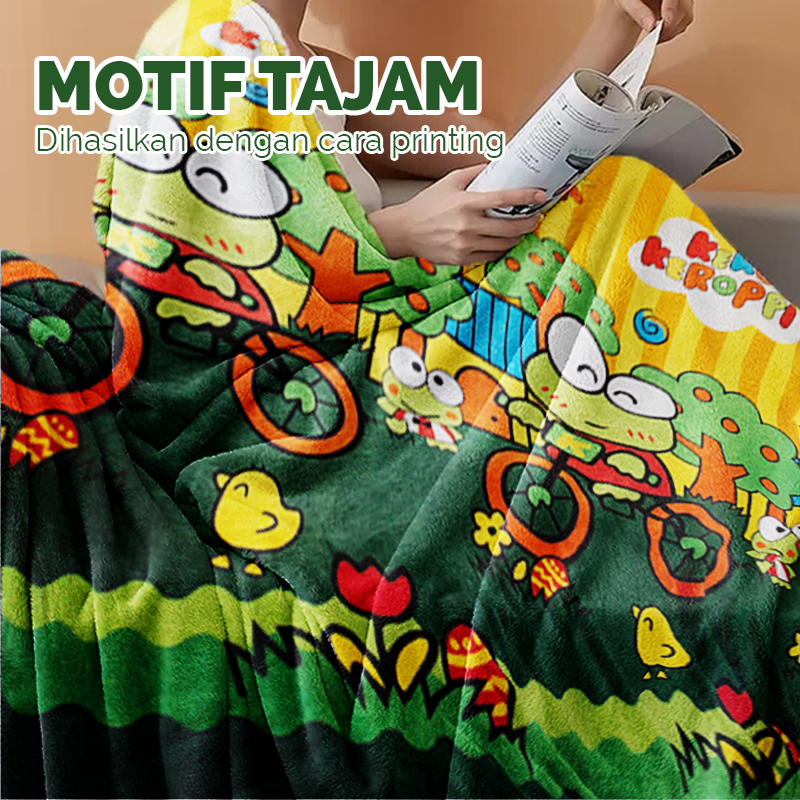 Selimut Anak Karakter Super Lembut Ukuran 125x175cm Bahan Polyester Terbaru Perlengkapan Tidur Rumah Tangga Import - HK300 - 88_Blanketstore