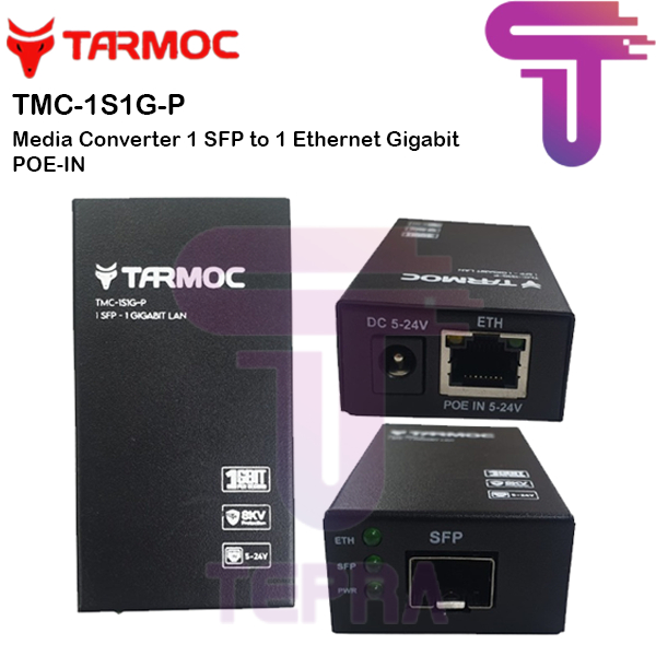 Tarmoc TMC-1S1G-P 1 SFP 1 GIGABIT POE IN 5-24V mini Converter (MC220L)