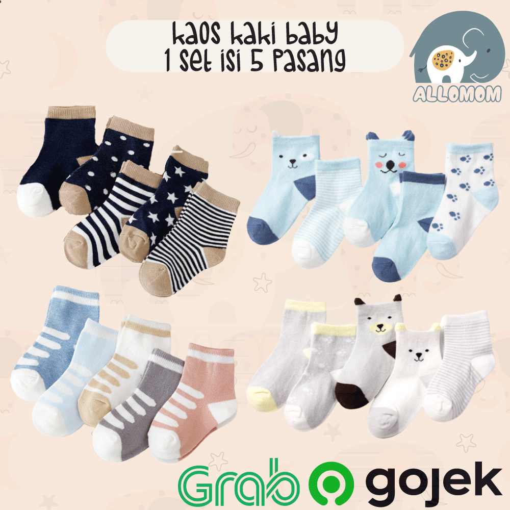 KAOS KAKI BAYI 1 SET LUCU ISI 5 PASANG NEWBORN / BABY SOCKS